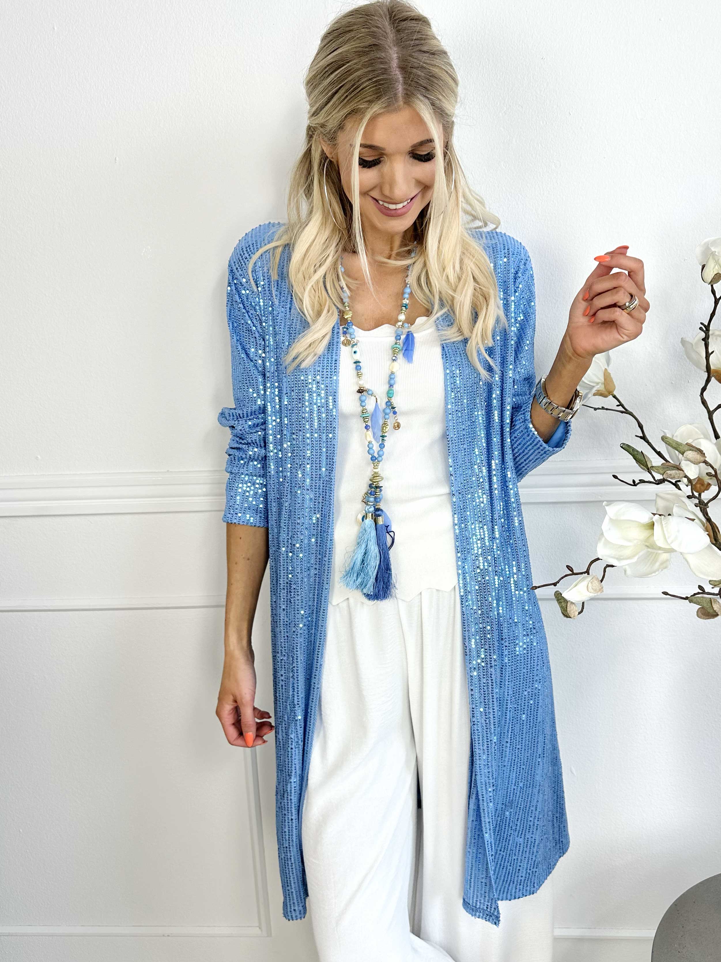 Rosa Glitter - Kofta med paljetter